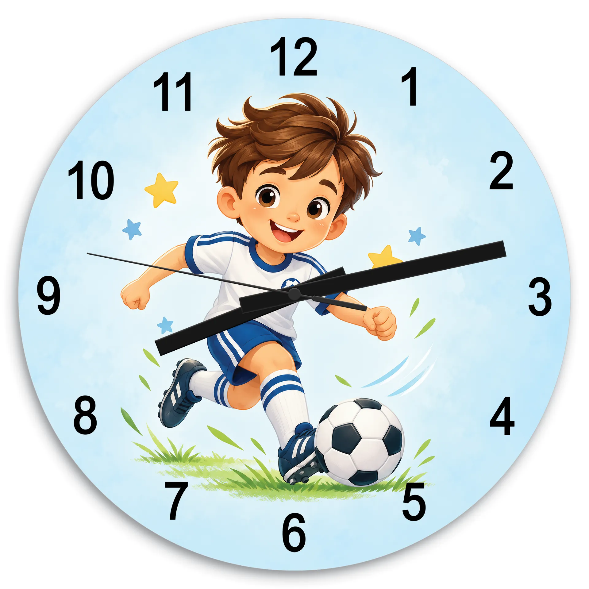 Dětské nástěnné hodiny Fotbalista v akci