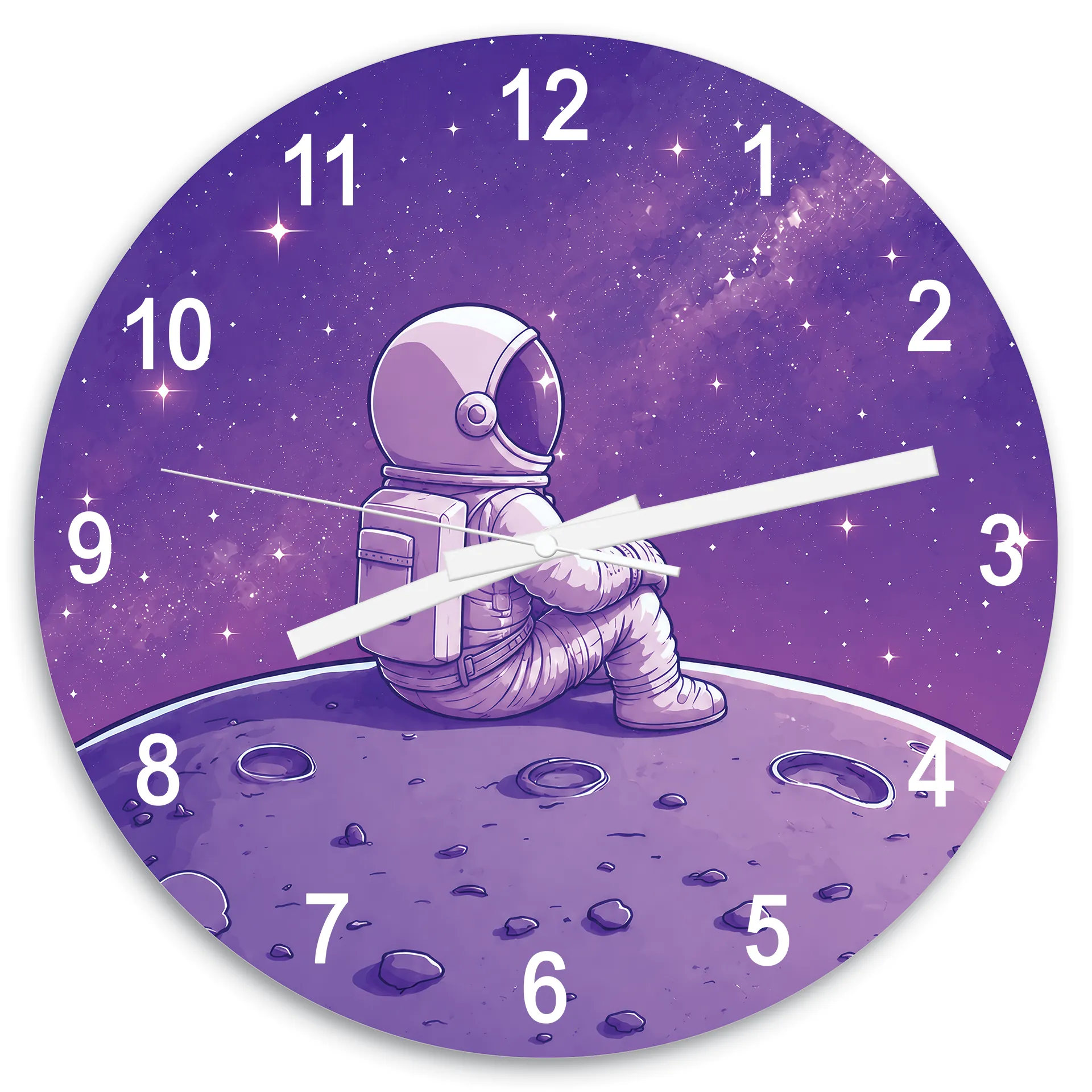 Dětské nástěnné hodiny Kosmonaut na Měsíci