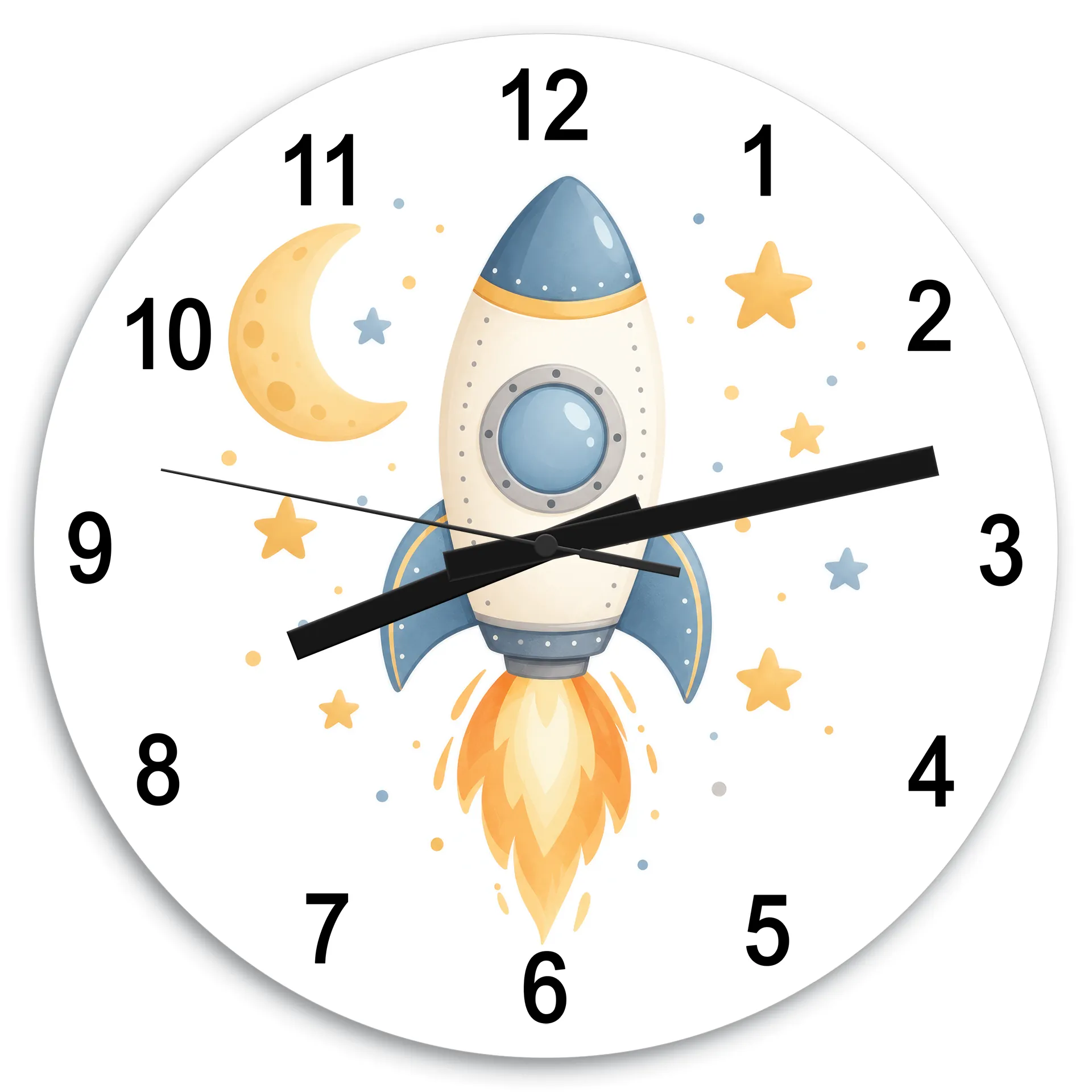 Dětské nástěnné hodiny Raketa ke hvězdám